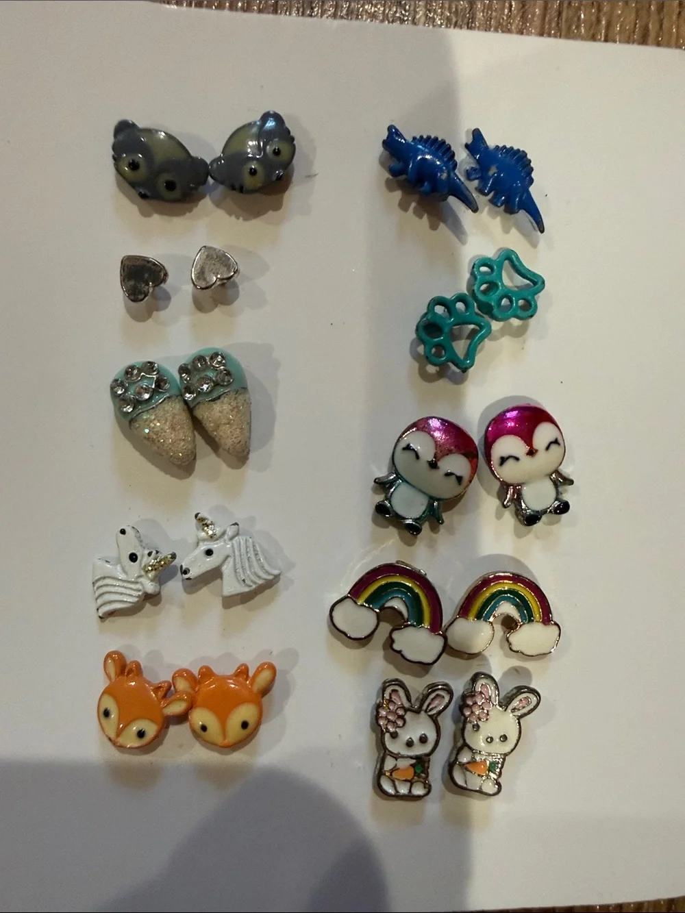 Assorted Kids Animal & Rainbow Stud Earring Set - Multicolor